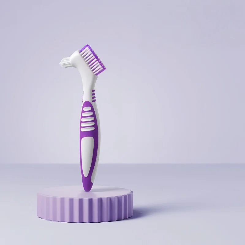 brosse dents conteneur prothèse dentaire bleu blanc moderne pratique hygiène buccale set accessoire santé