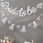 décoration mariage bannière bride to be ceinture tulle confettis diadème accessoires fiançailles
