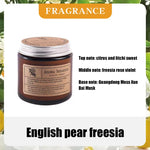 bougie parfumée soja sans fumée aromathérapie forme coupe marron clair étiquette blanche minimaliste hand