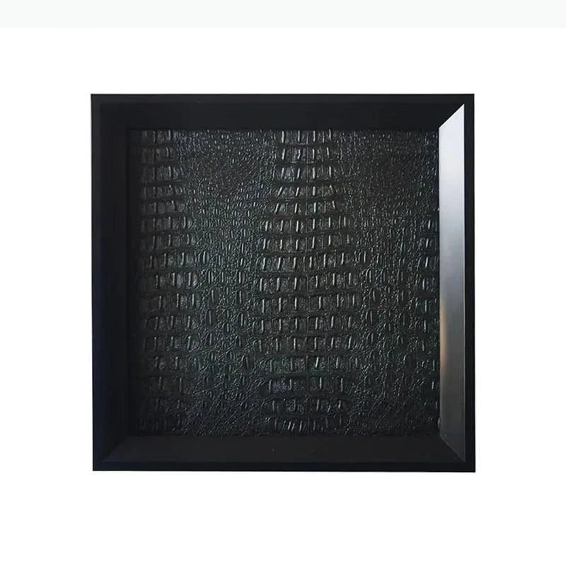 cadre mural moderne effet peau crocodile noir sans fixation 35cm 35cm