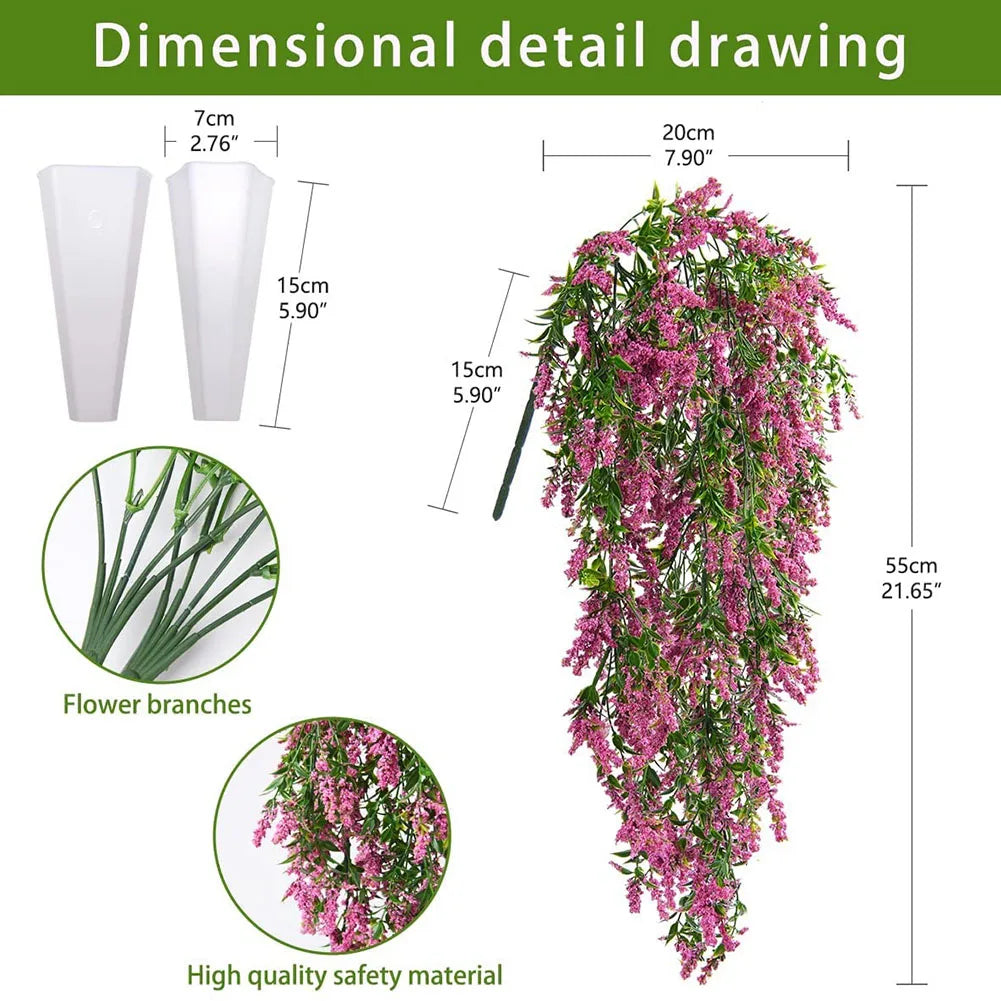 guirlande artificielle fleurs violet rose vert clair modernes extérieures intérieures décoration maison mariage anniversaire