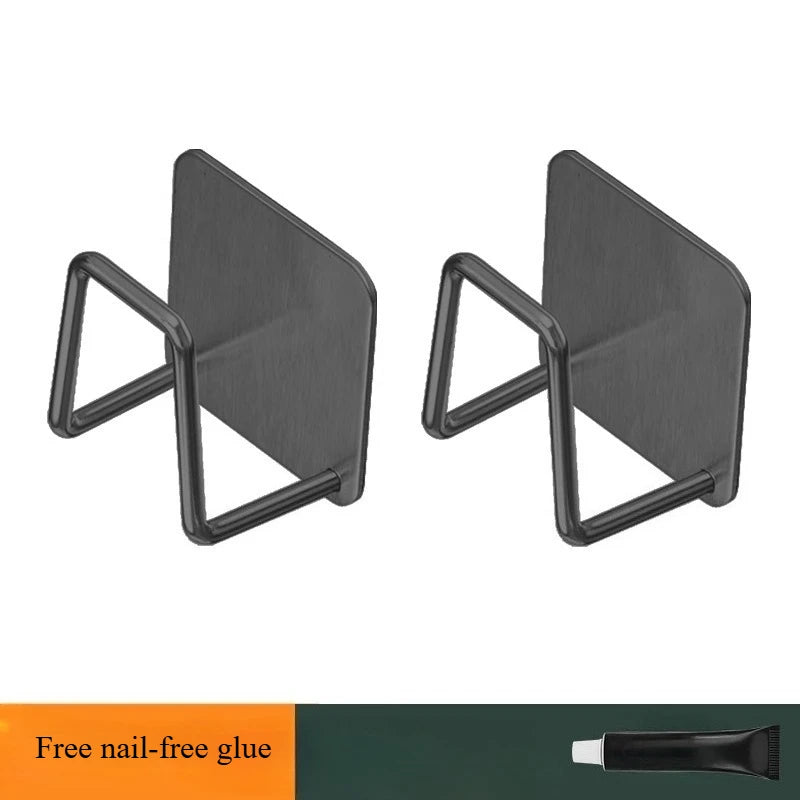 porte couverts universel bois naturel métal chromé moderne adhésif multifonction vaisselle rangement cuisine efficace