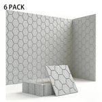 panneaux decoratifs hexagonaux feutre gris clair blanc noir modernes minimalistes geometriques set pieces