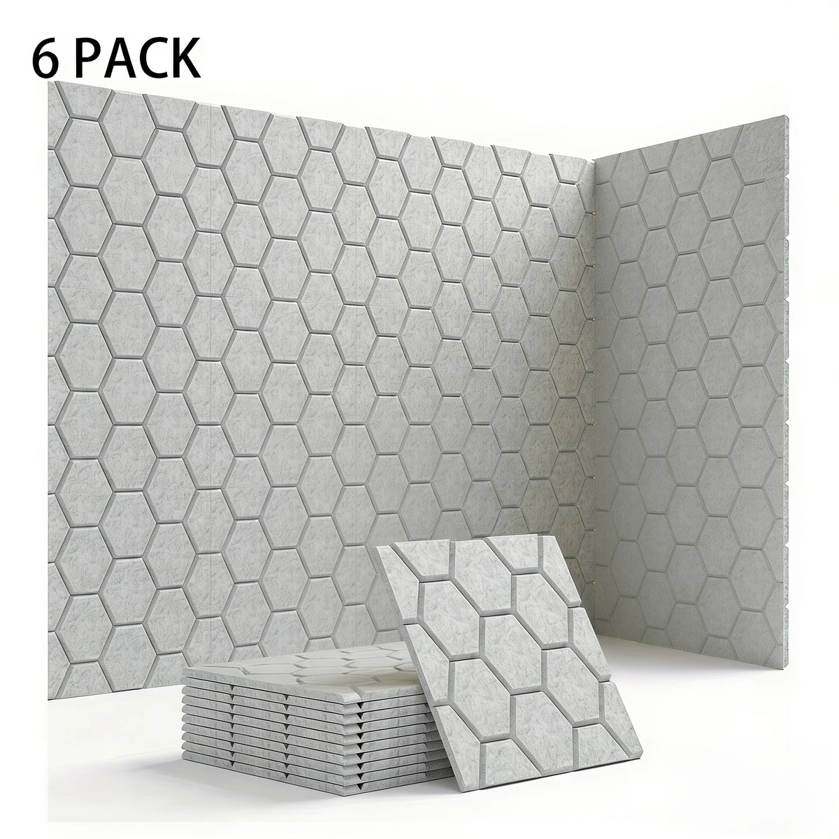 panneaux decoratifs hexagonaux feutre gris clair blanc noir modernes minimalistes geometriques set pieces