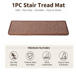 tapis d'escalier moderne antidérapant 15 pièces adhésif beige clair texture tissée polyester