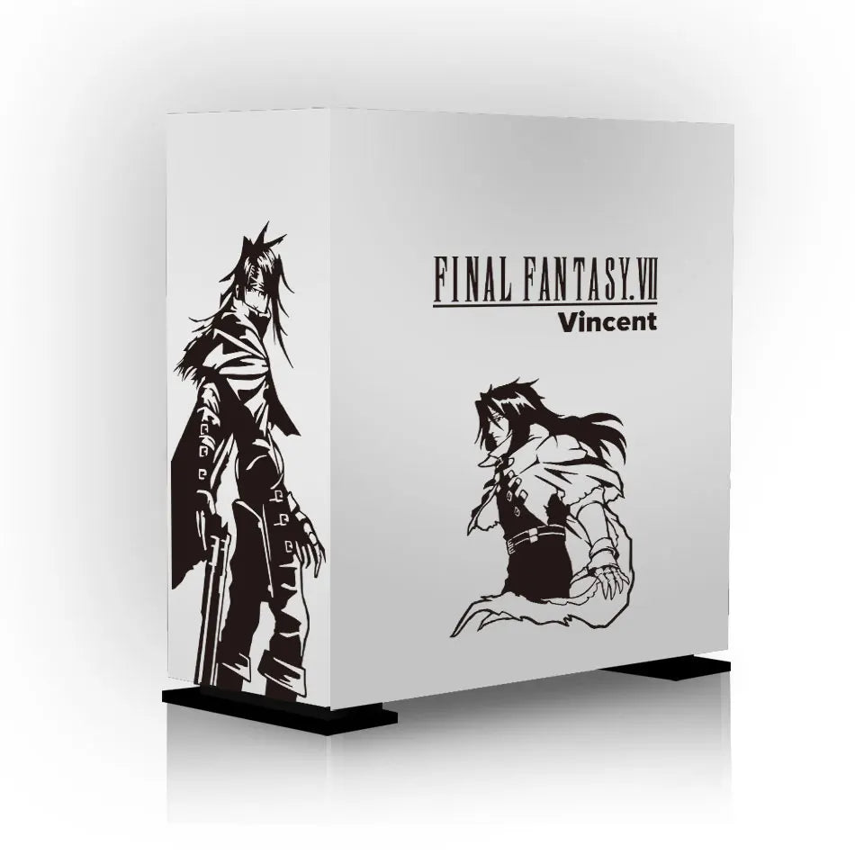 autocollants graphiques final fantasy vii cloud sephiroth tifa vincent boitier pc noir blanc