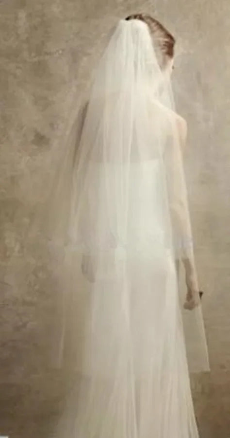 voile mariée blanc deux couches bord coupé transparent clips métalliques classique erotique erotique erotique