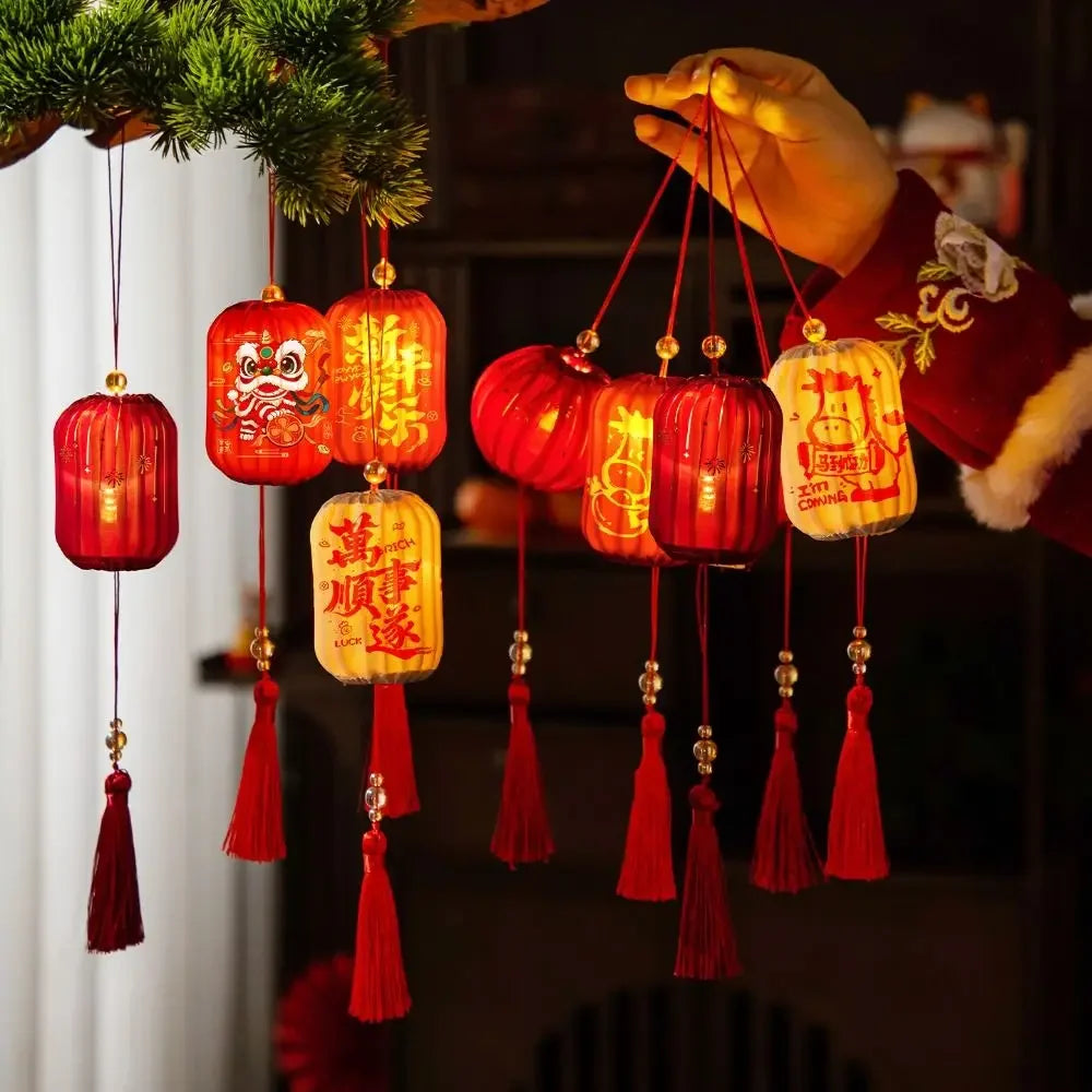 lanternes chinoises traditionnelles rouges festives imprimées caractères chinois floral tassel métal festive anniversaireextérieur