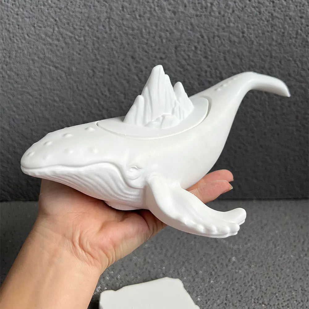 moule silicone sculpture baleine blanc détails réalistes coquille support opaques artisanal jardinière décoration