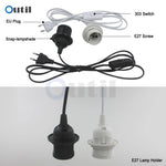 suspension lampe moderne kit noir blanc clips e27 ampoule support câble 1.8m interrupteur 303