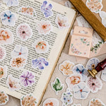 feuilles stickers floraux aquarelle effets dégradés semi translucides romantiques vintage