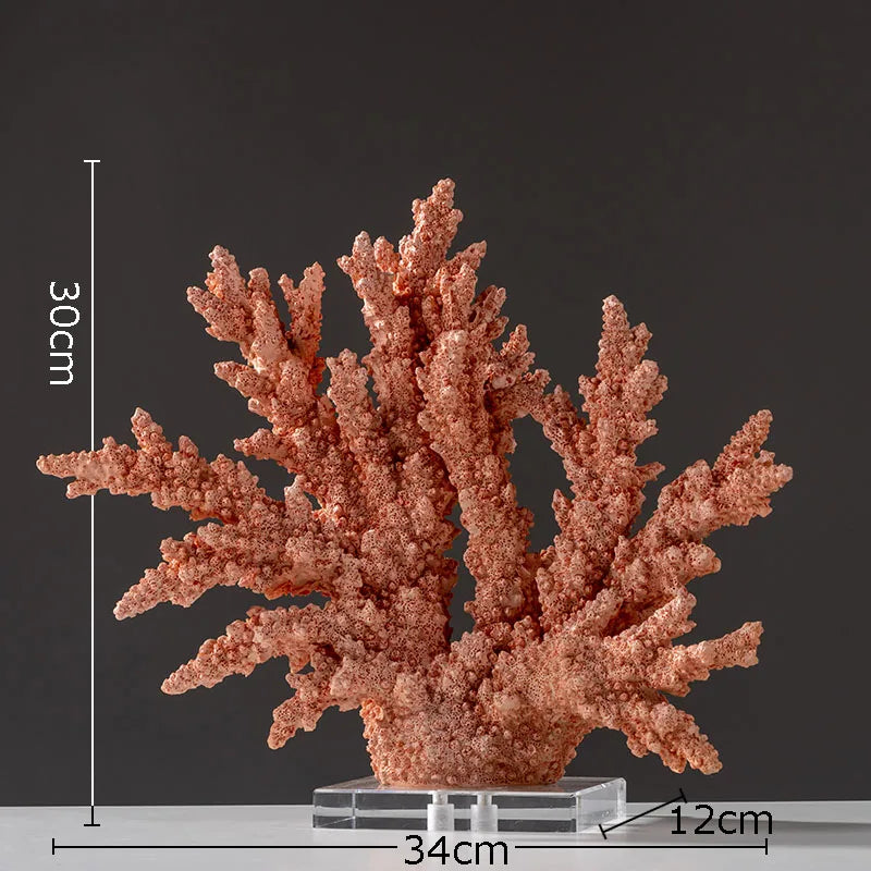 ornements modernes coraux artificiels décoration résine naturelle orange blanc bleuclair imitations coraux