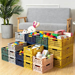 caisse rangement pliable perforée moderne gris rose bleu blanc stockage organisation portable multifonctionnelle