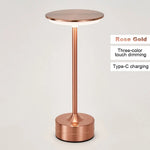lampe table rechargeable or bronze noir tactile usb moderne minimaliste