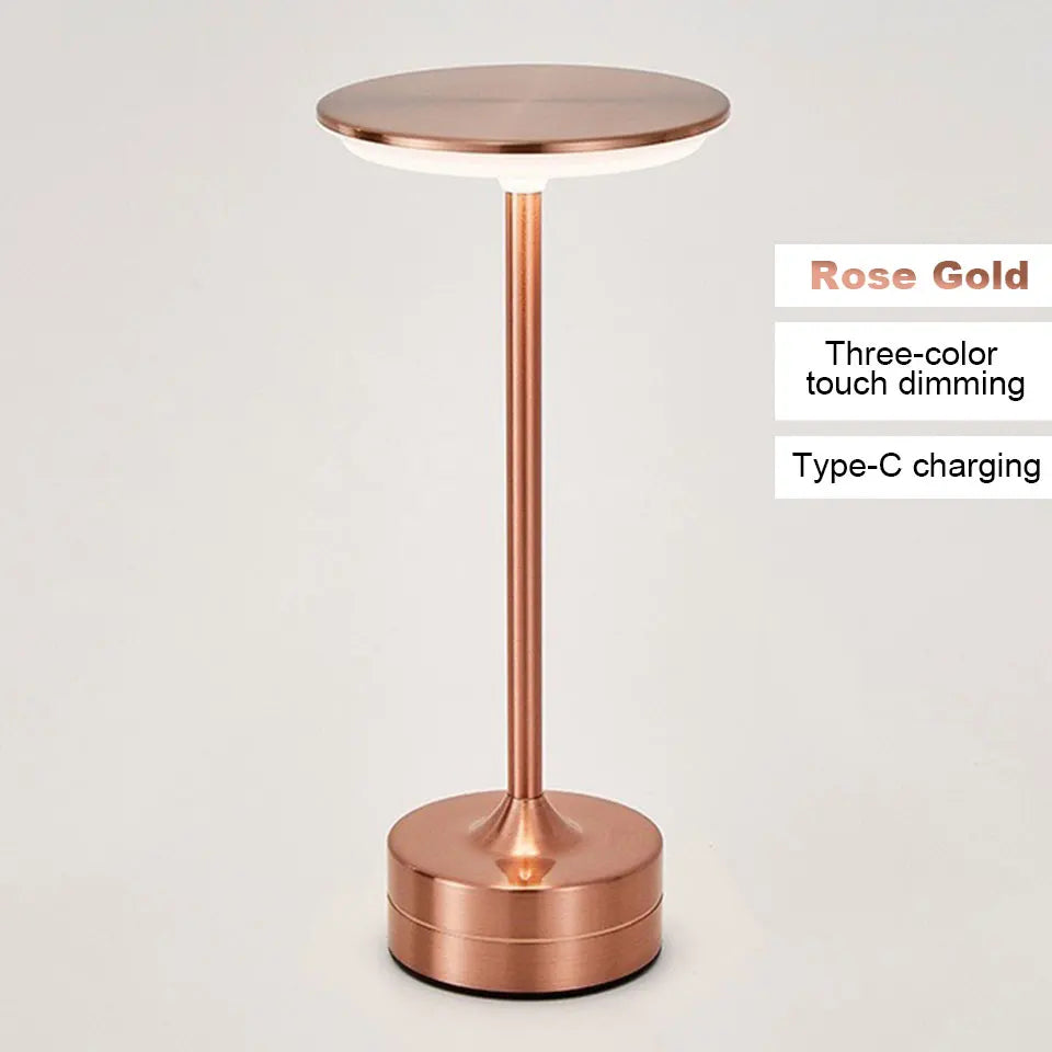 lampe table rechargeable or bronze noir tactile usb moderne minimaliste