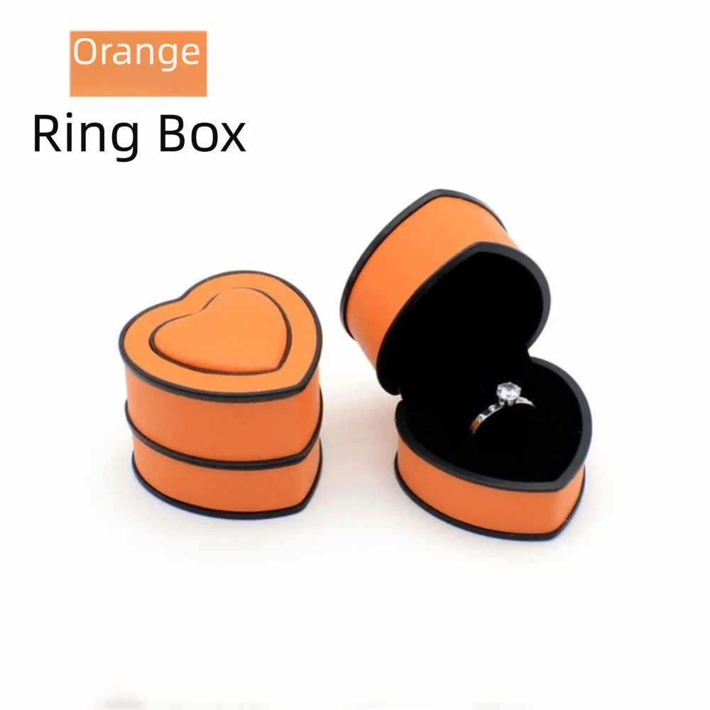 boîtes bijoux coeurs velours blanc noir rouge élégantes portables rangement cadeaux domestiques