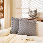 housses coussin polyester motif zigzag moderne rose beige gris jaune maison