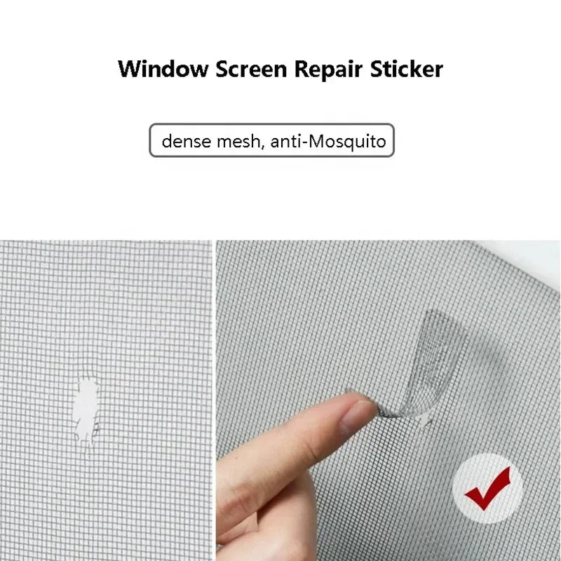 sticker réparation moustiquaire adhésif gris argenté transparent filet carré anti insectes utilitaire fenêtre porte