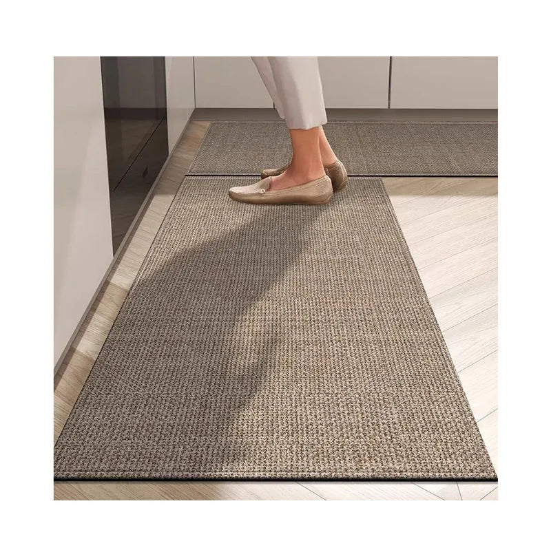 tapis sol cuisine lin gris moderne tissé absorbant antidérapant résistant usure lavable intérieur