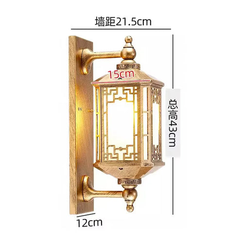 lampe murale led ip65 résistante eclairage maison moderne classique couleur noire dorée grille géométrique