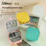 boîte bijoux portable moderne jaune bleu rose pratique clips chaînes boucles d'oreilles plastique lisse
