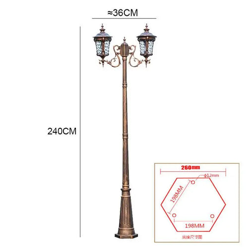 lampadaire extérieur led bronze classique motifs floraux ip65 protection aluminium