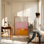 affiche abstraite rose orange toile moderne décoration salon chambre 30x40cm 40x60cm 50x70cm sans cadre