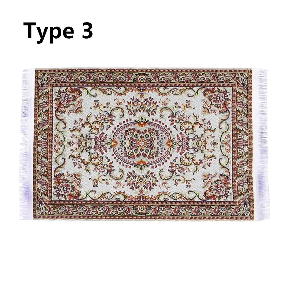 tapis turc traditionnel motifs floraux géométriques bleu rouge blanc nature