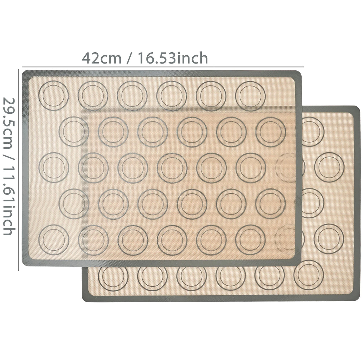 tapis cuisson silicone beige gris orange grands cercles concentriques moderne antiadhésif résistant chaleur environnement