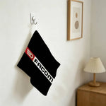 serviette coton polyester logo facom rayures damier crochet salle bain cuisine rouge blanc