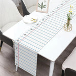nappe lin blanc bleu rouge motif papier ligné trou perforé décoration maison originale ludique