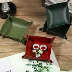 plateau rangement pliable simili cuir couleurs vert rouge beige bleu moderne minimaliste