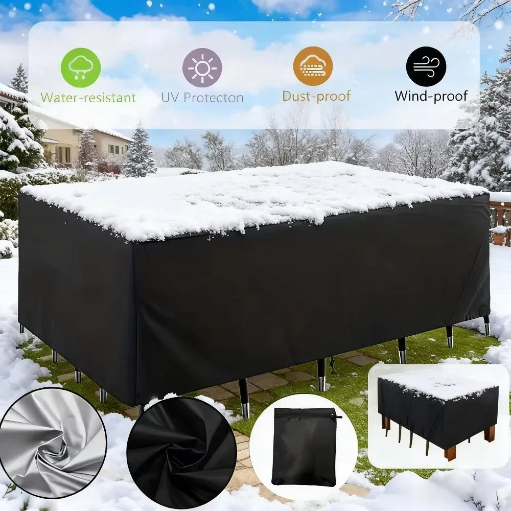 housse protection meuble patio noir imperméable moderne sac rangement