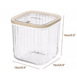 bac glace transparent moderne rayures verticales rangement 15x15x8.3 cm