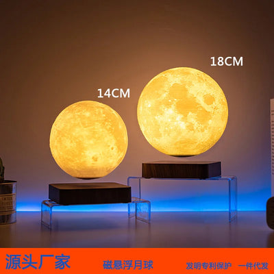 Lampe lune à lévitation magnétique gris clair 18 cm