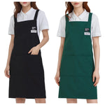 tablier toile noir vert foncé marron gris moderne poche avant épaulières cuisine restaurant
