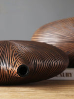 vase bois rayures modernes décoration sculpture décorative marron minimaliste