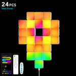 lampe led modulable multicolore pixel art télécommande adhésif contemporain minimaliste fixations inclusées
