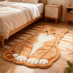 tapis acrylique antidérapant chat orange blanc moderne chambre salle bain porte sol