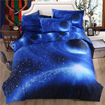 Chambre décorée avec housse de couette étoilée 3D