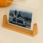 cadre photo pied bois clair moderne transparent minimaliste japonais