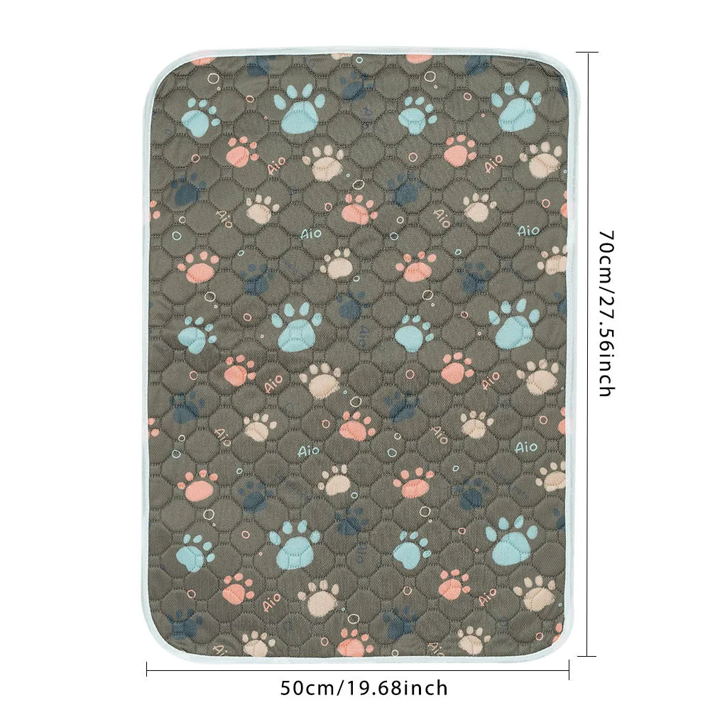 tapis absorbant imperméable chien chat motif pattes coeur lavable antidérapant intérieur moderne bleu