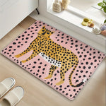 tapis léopard rose clair moderne graphique résistant décoloration imperméable intérieur chambre salon