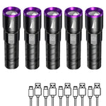 lampe torche uv led 395 365nm zoomable mini ultraviolet moderne noire violette
