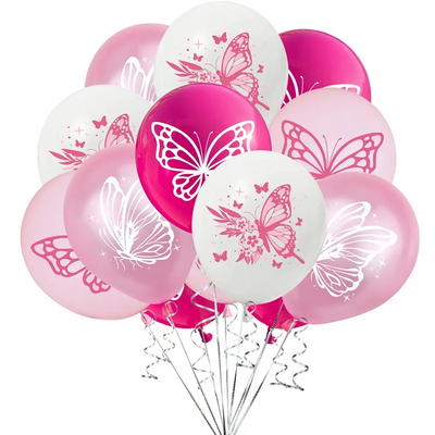 Ballon papillon rose et violet décoration anniversaire