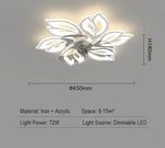 plafonnier moderne or noir feuilles stylisées led télécommande flux lumineux 2000 82000 tension 110