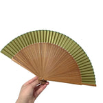 éventail pliant bambou tissu noir beige rayures géométrique classique tassel summer dance deco