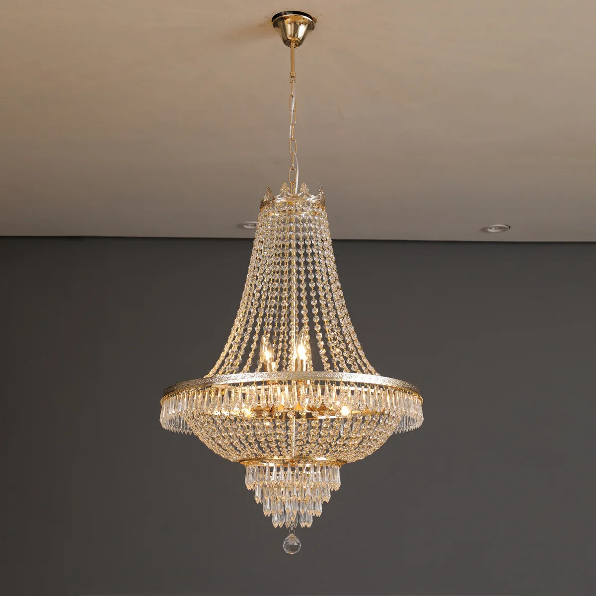 lustre led cristal argenté doré élégant transparentes facile certification ccc cqc echangelight