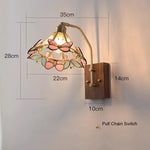 lampe murale vintage tiffany abat jour papillon vert jaune blanc doré