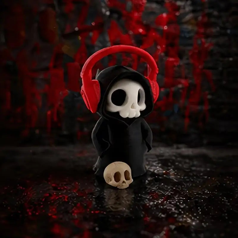 figurines squelette crâne bonbons casque livre halloween decoration maison erotique cartoony